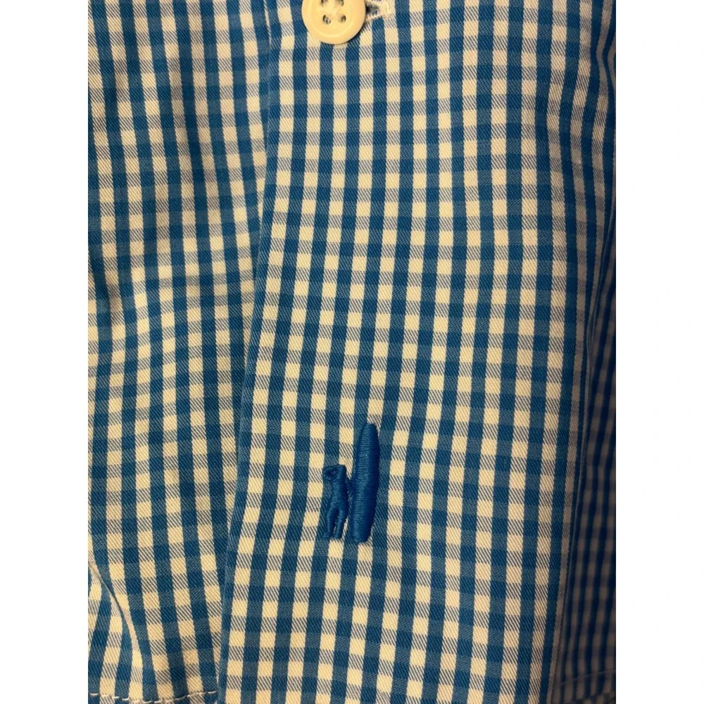 Johnnie-O Prep-Performance Mens XL Blue Gingham Button Down Shirt Long Sleeve - Picture 2 of 5